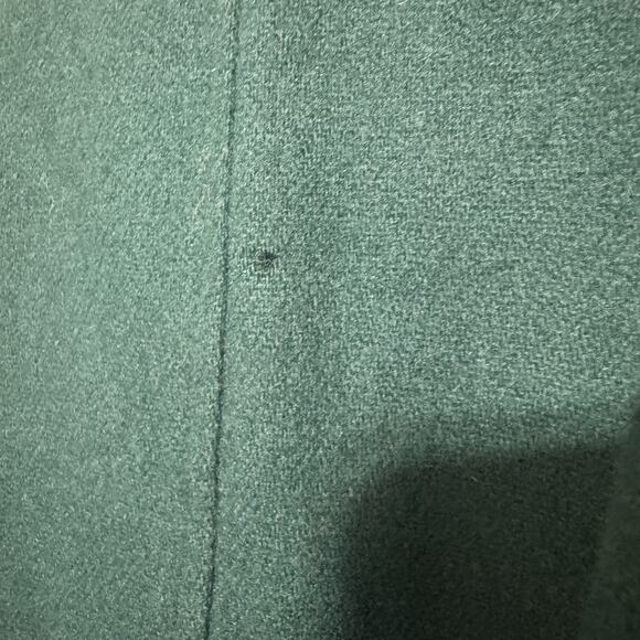 Vintage Portrait 100% Wool Coat Forest Green Sz 14 Petite Long belted FLAWS - Picture 10 of 15